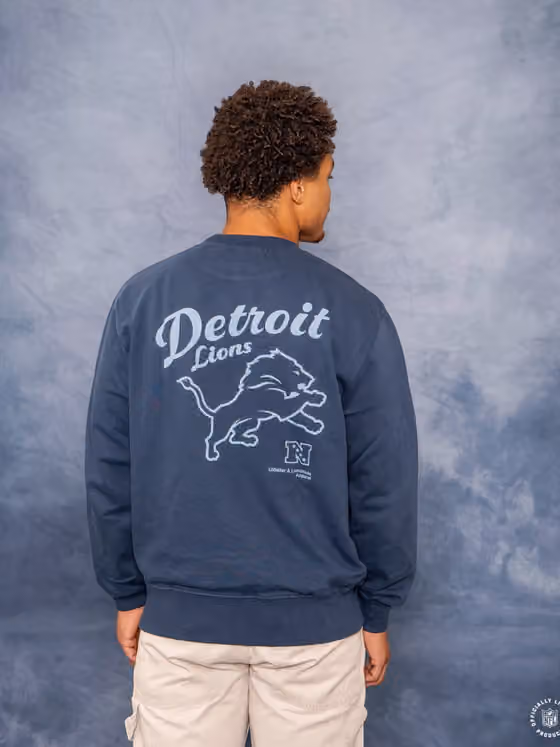 Detroit Lions L&L '96 Classics NFL Crew Sweater Navy view 5