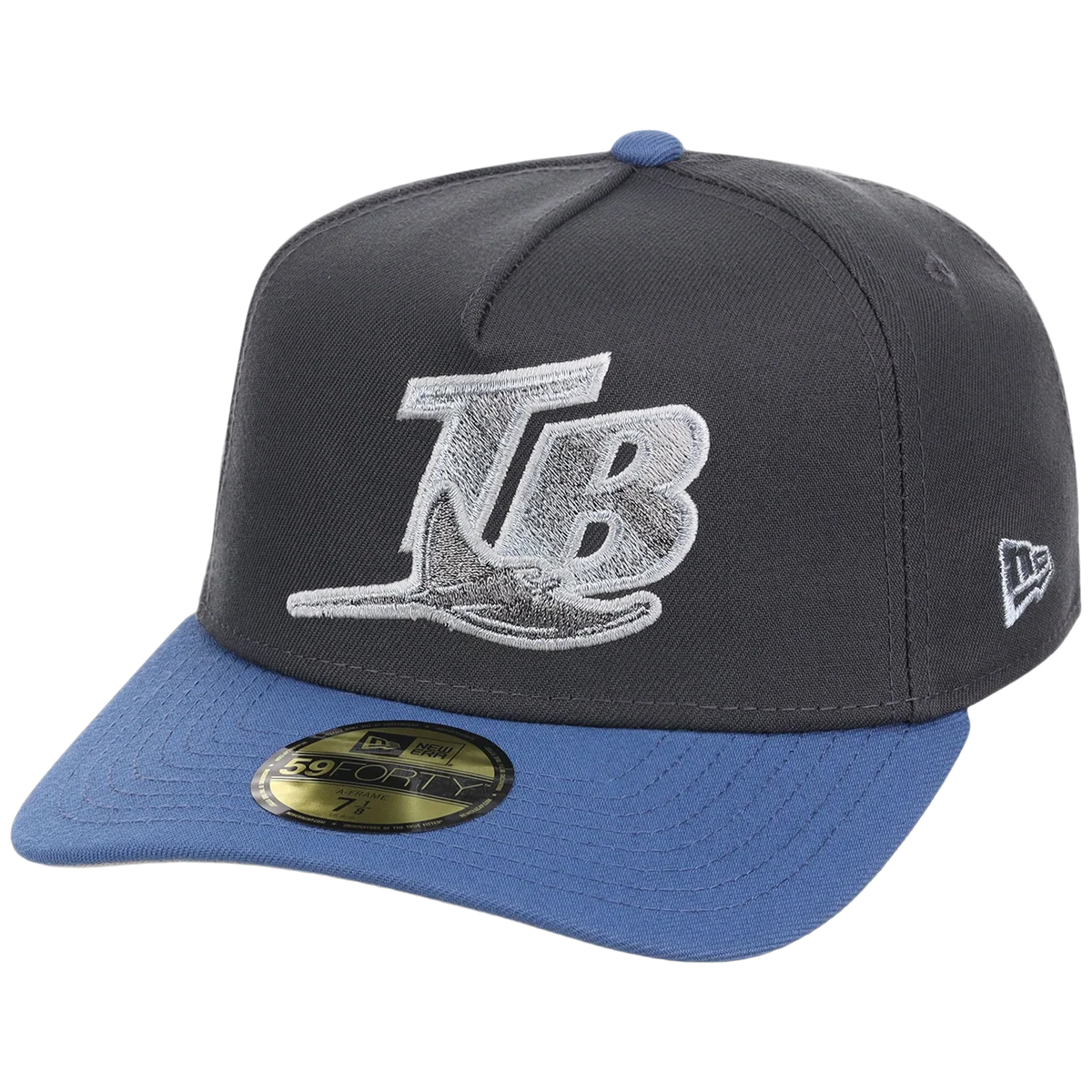 Tampa Bay Rays MLB Indigo Steel New Era 59FORTY detail view