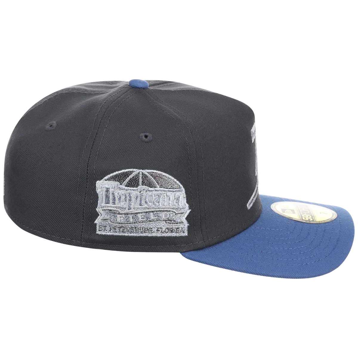 Tampa Bay Rays MLB Indigo Steel New Era 59FORTY detail view