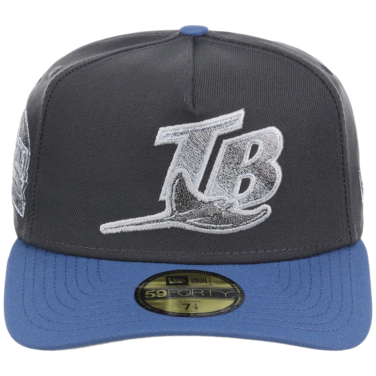 Tampa Bay Rays MLB Indigo Steel New Era 59FORTY detail view