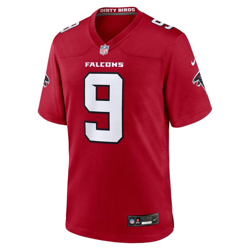 Michael Penix Jr. #9 Atlanta Falcons 2026 Game NFL Jersey Red view 2