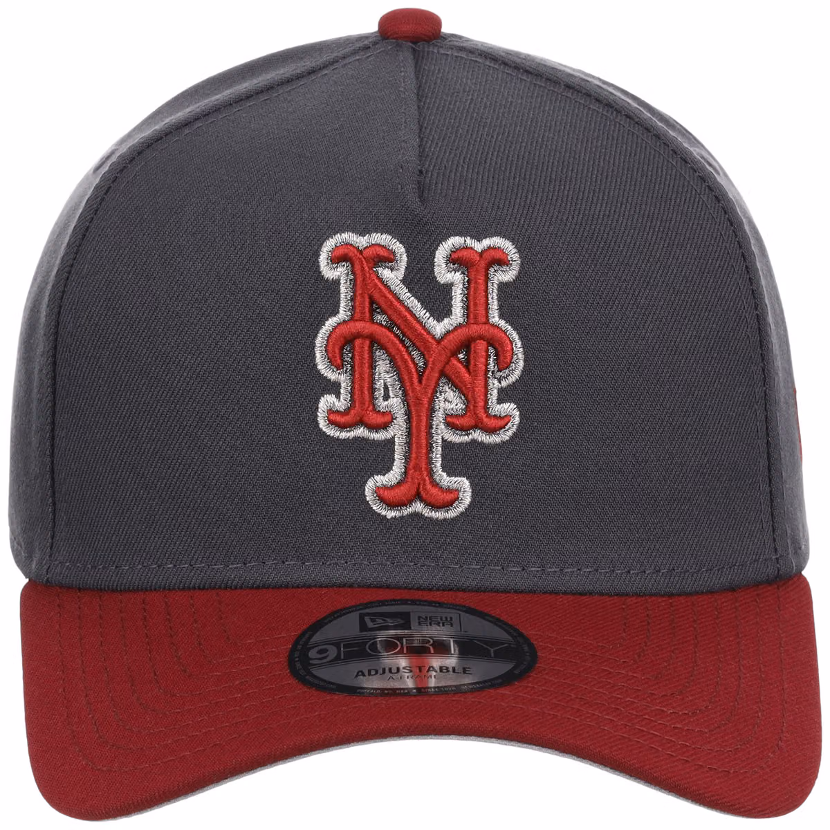 New York Mets MLB Graphite x Cardinal FASHION CORE New Era 9FORTY A-Frame detail view