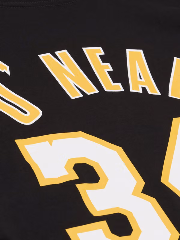 Shaquille O'Neal #34 Los Angeles Lakers Wordmark NBA T-Shirt Black view 5