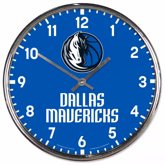 Dallas Mavericks Chrome NBA Team Design Wall Clock view 1