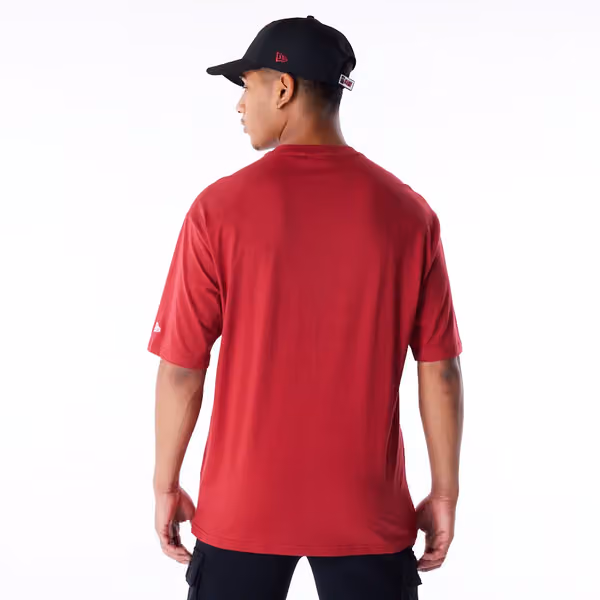 Miami Heat Script New Era Oversized NBA T-Shirt Red view 2