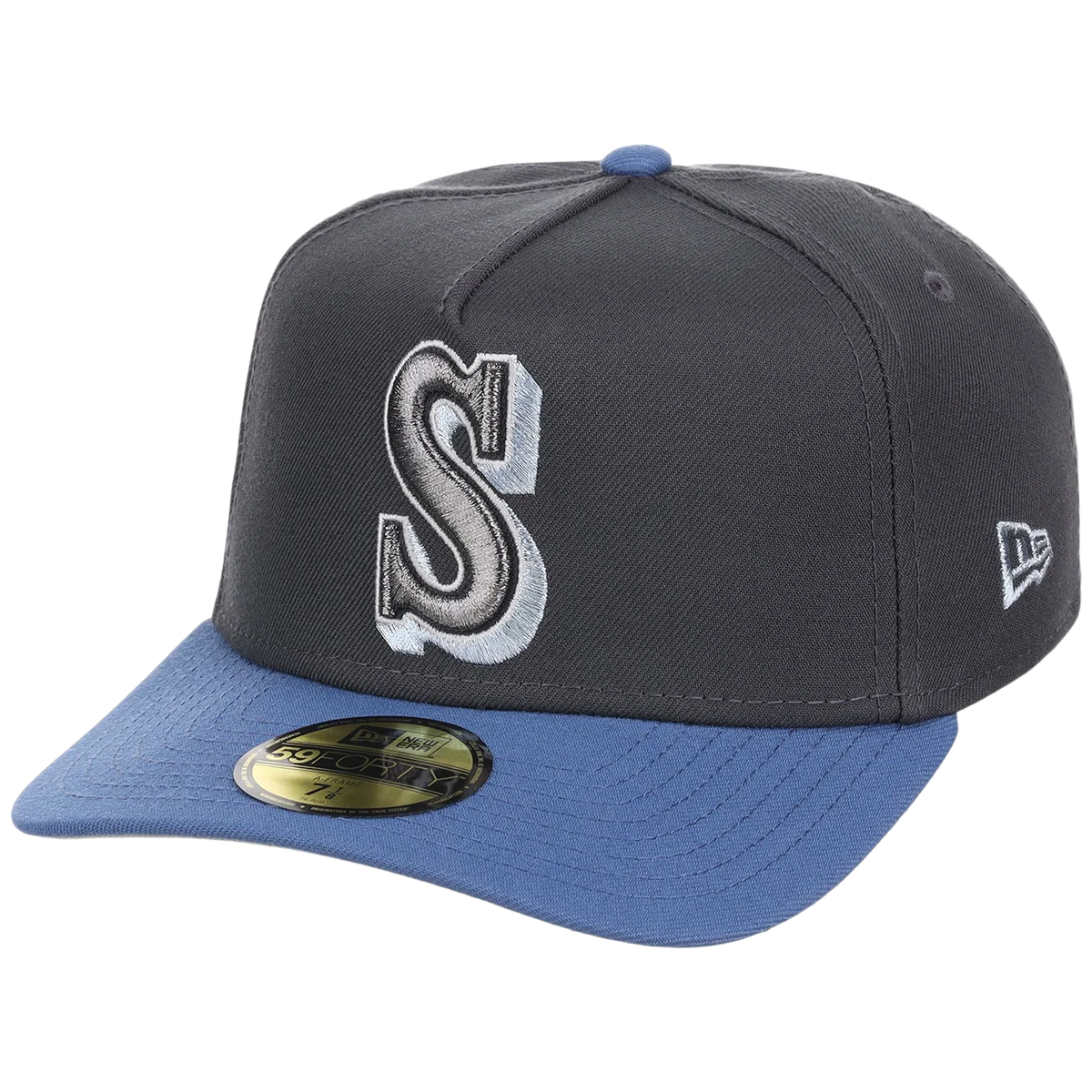 Seattle Mariners MLB Indigo Steel New Era 59FORTY detail view