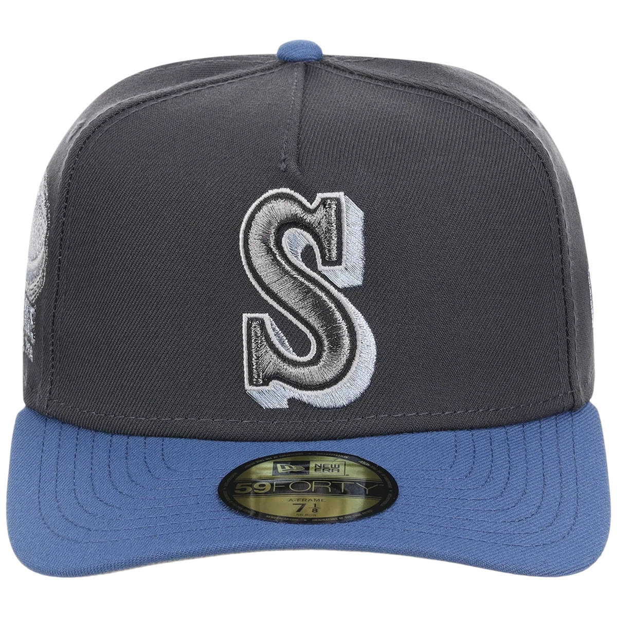 Seattle Mariners MLB Indigo Steel New Era 59FORTY detail view