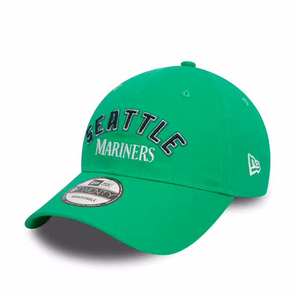 Seattle Mariners Wordmark New Era 9TWENTY Adjustable MLB Cap Green product photo