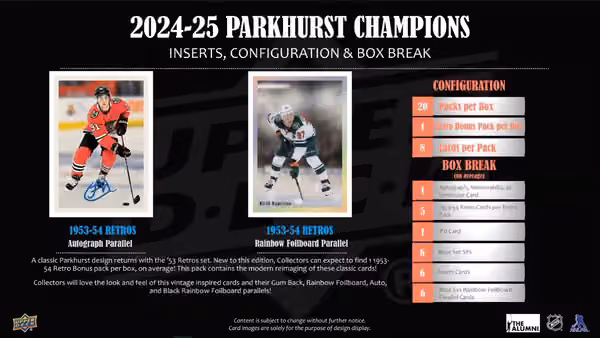 2024/25 Upper Deck Parkhurst Champions Hockey NHL Hobby Box view 5
