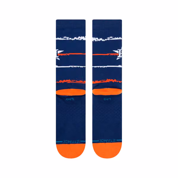 Houston Astros Chalk Stance MLB Crew Socks Blue view 3