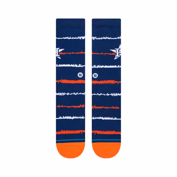 Houston Astros Chalk Stance MLB Crew Socks Blue view 2