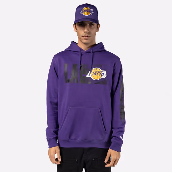 Los Angeles Lakers 2024 NBA Tip-Off New Era Hoodie Purple view 3
