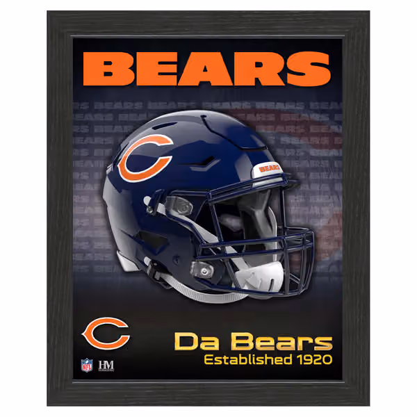 Chicago Bears NFL Team Helmet Framed Photo view 1
