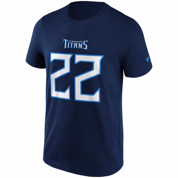 Derrick Henry #22 Tennessee Titans Iconic Player NFL T-Shirt Navy view 2