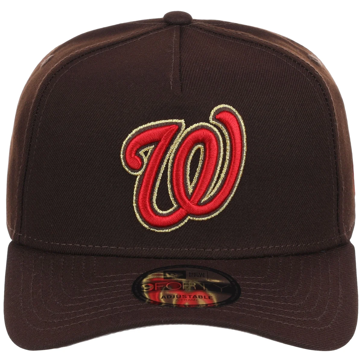 Washington Nationals MLB Burnt Wood FASHION CORE New Era 9FORTY A-Frame detail view