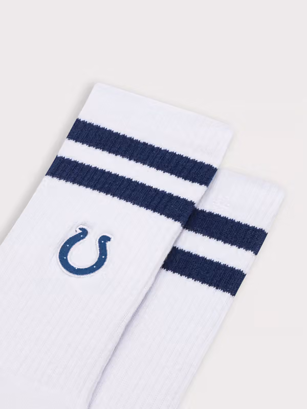 Indianapolis Colts L&L '90 Classics NFL Crew Socks White view 2