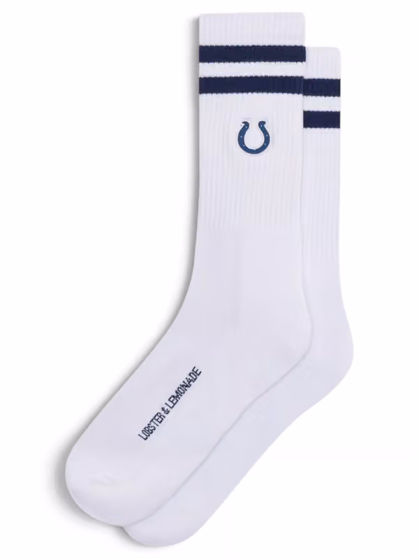 Indianapolis Colts L&L '90 Classics NFL Crew Socks White view 1