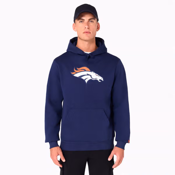 Denver Broncos Logo Hoodie New Era NFL Sweatshirt Navy view 1