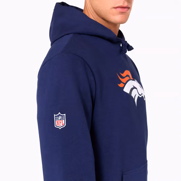 Denver Broncos Logo Hoodie New Era NFL Sweatshirt Navy view 3