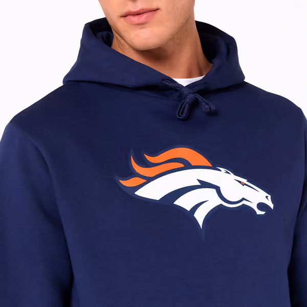 Denver Broncos Logo Hoodie New Era NFL Sweatshirt Navy view 5