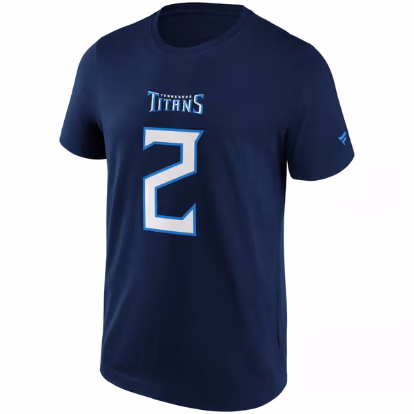 Julio Jones #2 Tennessee Titans Iconic Player NFL T-Shirt Navy view 2