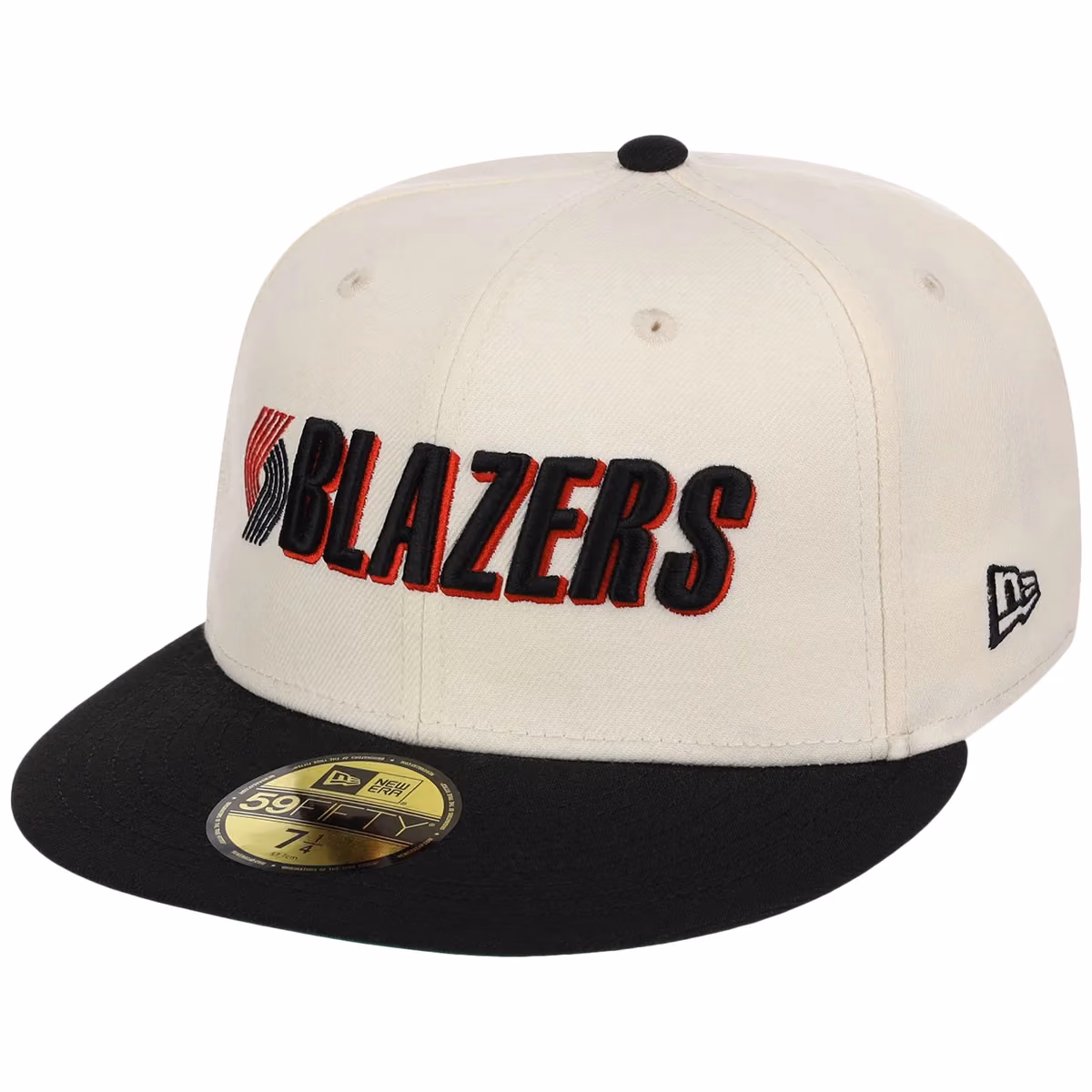 Portland Trail Blazers NBA Chrome OTC New Era 59FIFTY (Chrome/Black) detail view