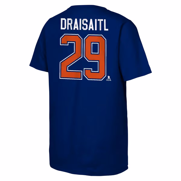Leon Draisaitl #29 Edmonton Oilers Player NHL T-Shirt Navy (YOUTH) view 3