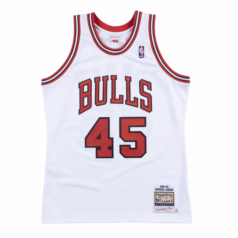 Michael Jordan #45 Chicago Bulls 1994-95 Authentic NBA Jersey White view 1