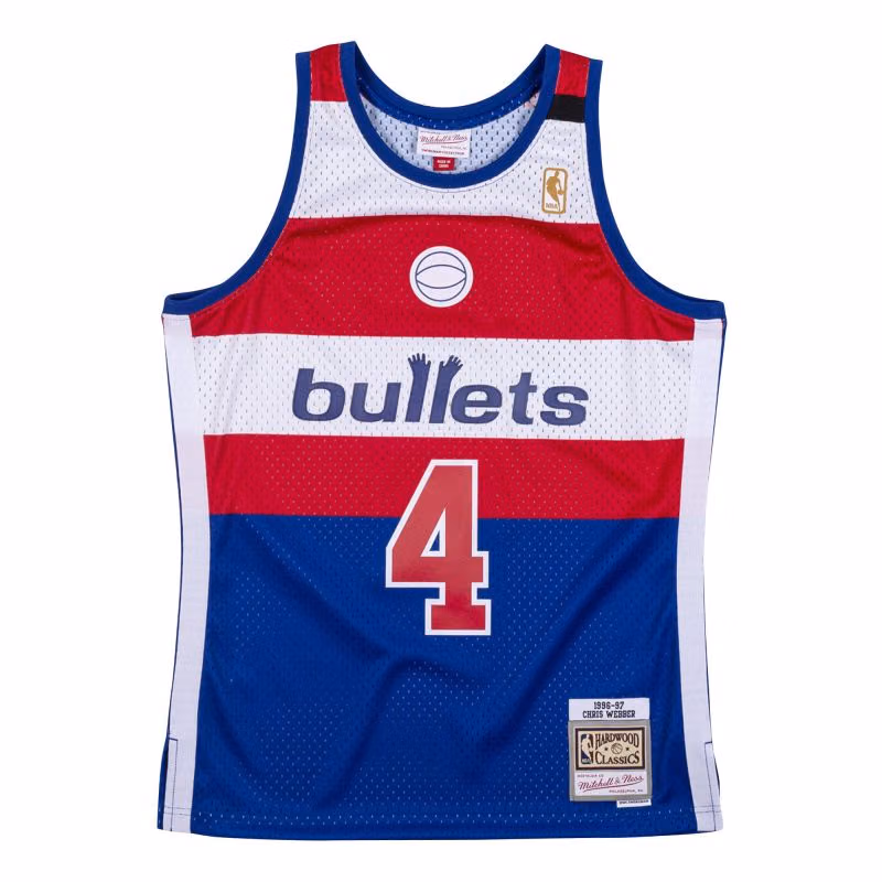 Chris Webber #4 Washington Bullets 1996-97 Mitchell & Ness Swingman NBA Jersey view 1