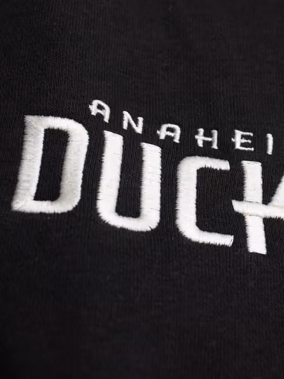 Anaheim Ducks Letterman Hooded NHL Jacket Black view 4