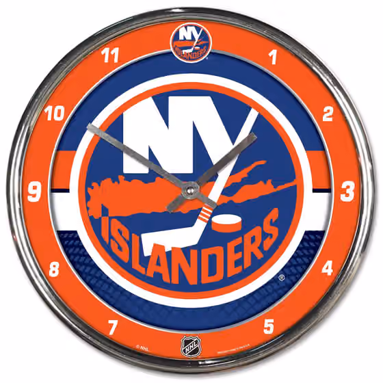 New York Islanders WinCraft Chrome NHL Wall Clock view 1