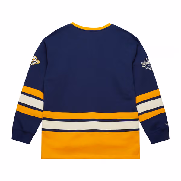 Nashville Predators Mitchell & Ness Heritage NHL Lace-Up Jersey Crew view 2