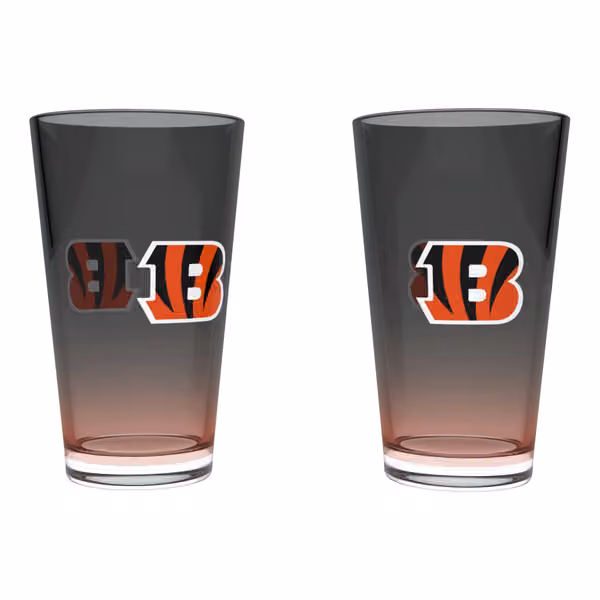 Cincinnati Bengals Team Color NFL Pint Glass Set (2-Piece) view 1