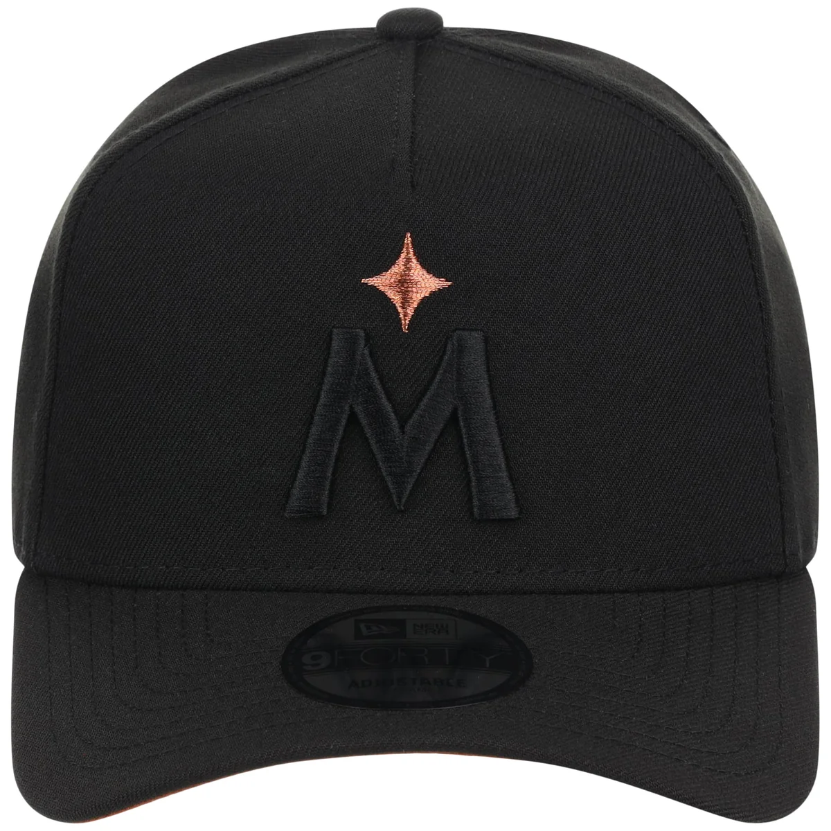 Minnesota Twins MLB Black x Rust FASHION CORE New Era 9FORTY A-Frame detail view