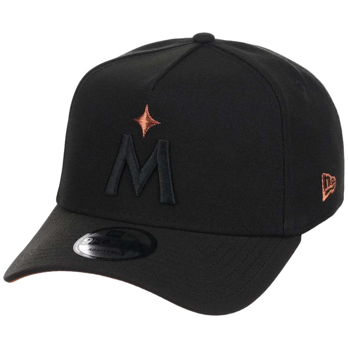 Minnesota Twins MLB Black x Rust FASHION CORE New Era 9FORTY A-Frame detail view