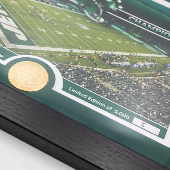 New York Jets Team Stadium Bronze Coin Framed NFL Photo view 2