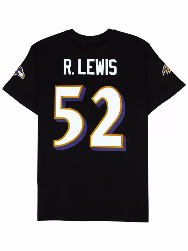 Ray Lewis #52 Baltimore Ravens Wordmark Player NFL T-Shirt Black view 1