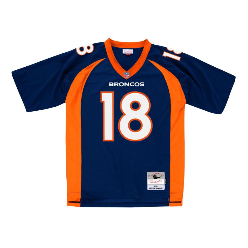Peyton Manning #18 Denver Broncos Mitchell & Ness Throwback NFL Jersey Navy view 1