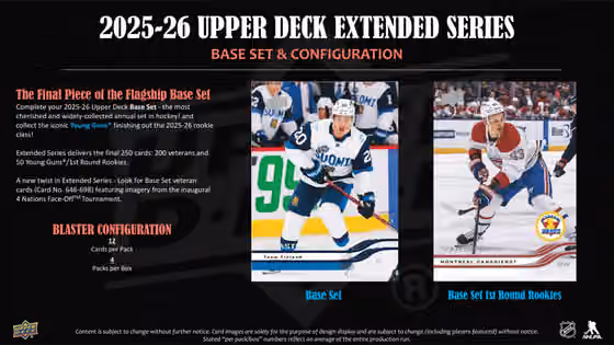 2025/26 Upper Deck Extended Series Hockey NHL Blaster Box view 3