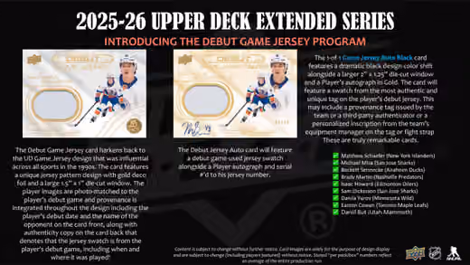 2025/26 Upper Deck Extended Series Hockey NHL Blaster Box view 2