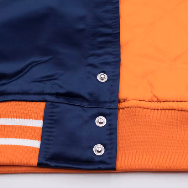 Edmonton Oilers Heavyweight Satin Mitchell & Ness NHL Jacket Navy view 5