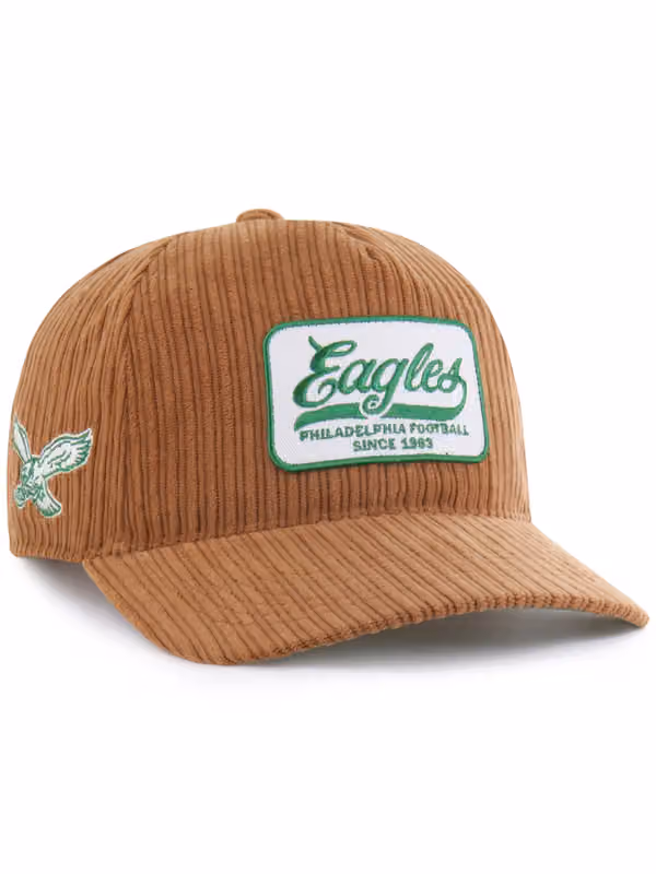 Philadelphia Eagles '47 Cord Patch Hitch RF Snapback NFL Cap Brown product photo