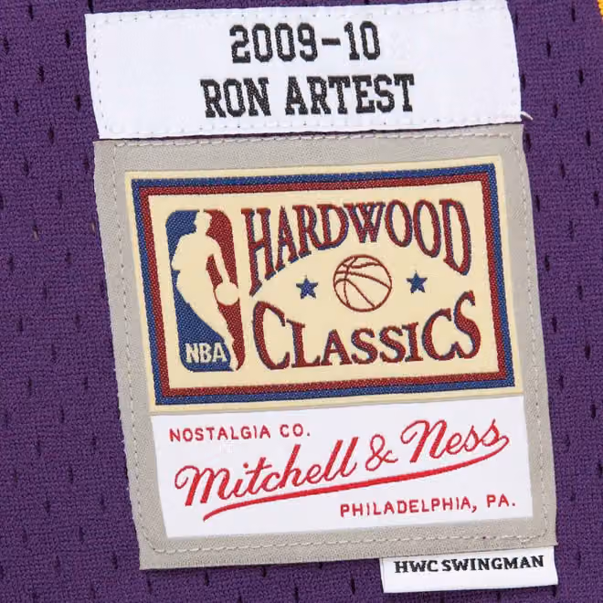 Ron Artest #37 Los Angeles Lakers 2009-10 Mitchell & Ness Swingman NBA Jersey Purple view 3