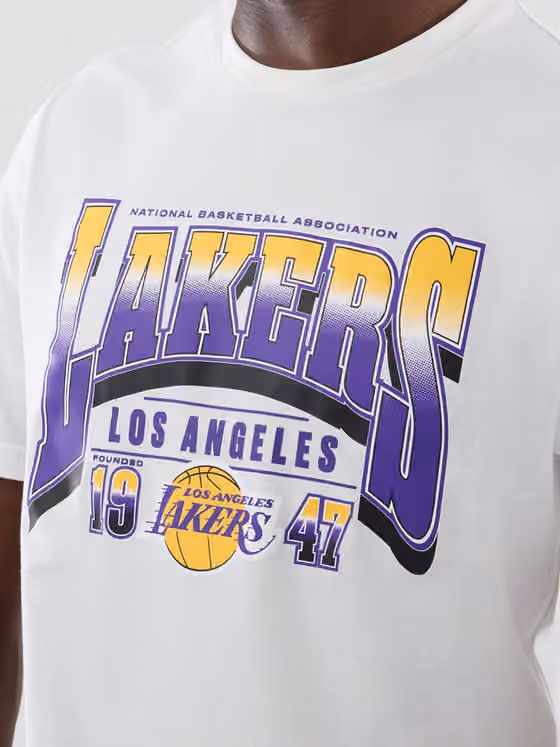 Los Angeles Lakers Arch Graphic NBA T-Shirt White view 3