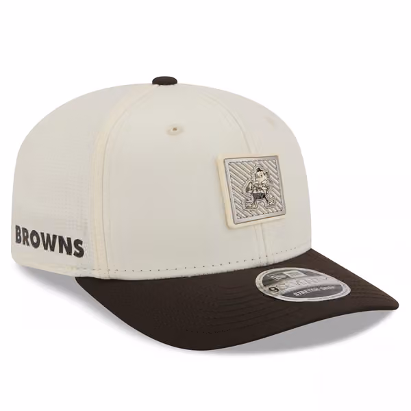 Cleveland Browns 2026 NFL Training Camp Historic Logo 9SEVENTY Stretch-Snap Cap Cream/Brown product photo