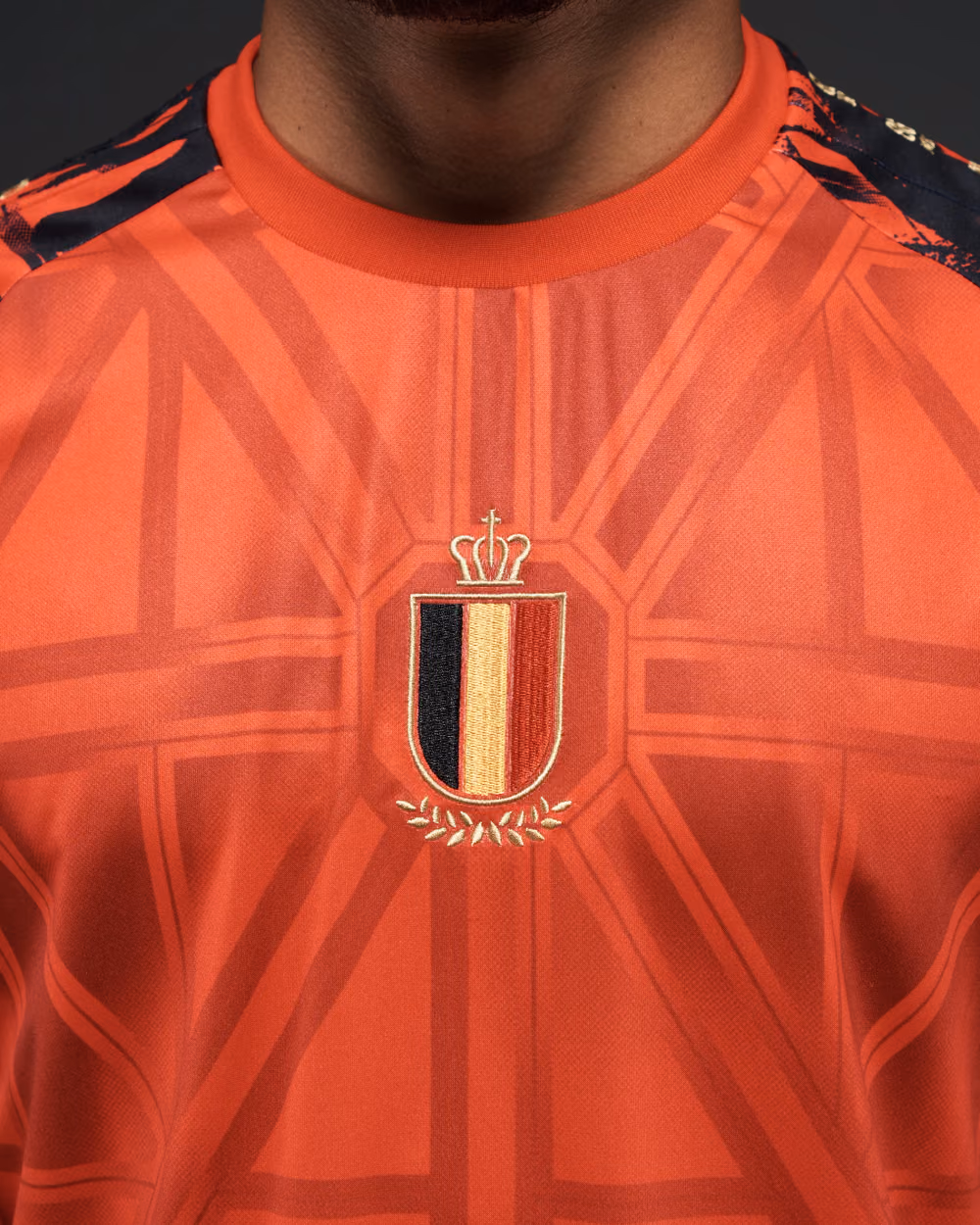 Jersevo Custom Personalized Belgium Heritage Jersey (2026WC Edition) crest detail