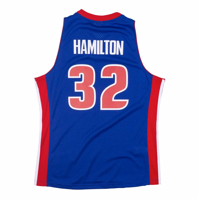 Rip Hamilton #32 Detroit Pistons 2003-04 Mitchell & Ness Swingman NBA Jersey Blue view 2