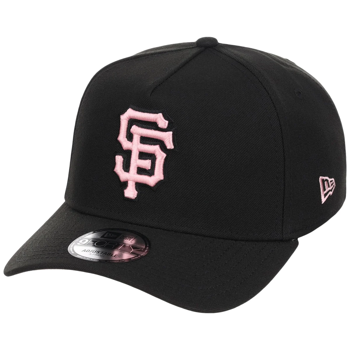 San Francisco Giants MLB Black x Pink FASHION CORE New Era 9FORTY A-Frame detail view