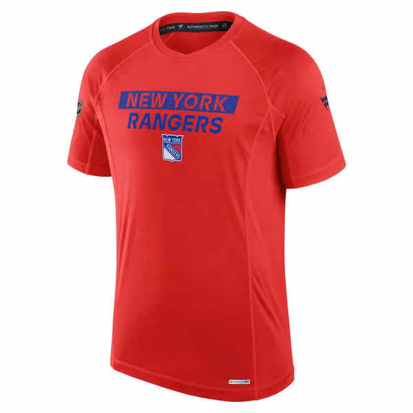 New York Rangers 2024/25 Authentic Pro Rink Tech NHL T-Shirt Red view 1