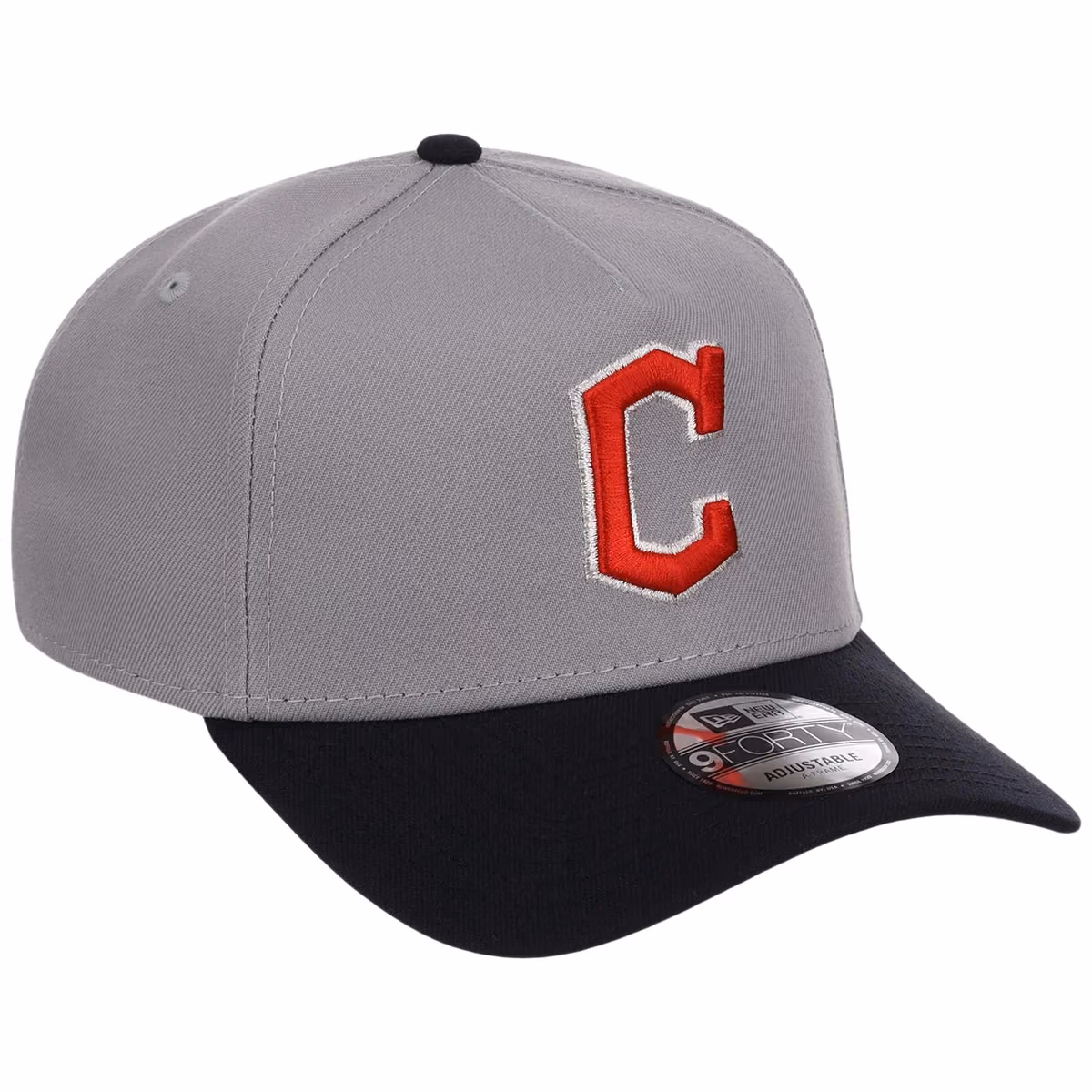 Cleveland Indians MLB Gray OTC FASHION CORE New Era 9FORTY A-Frame front view